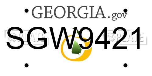 SGW9421 Georgia License Plate