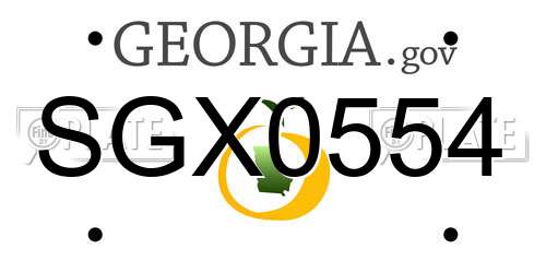 SGX0554 Georgia License Plate
