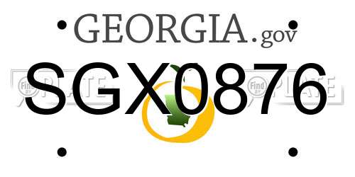 SGX0876 Georgia License Plate