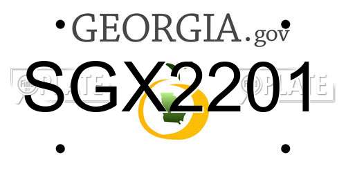 SGX2201 Georgia License Plate