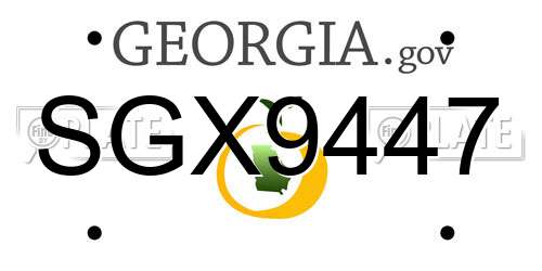 SGX9447 Georgia License Plate