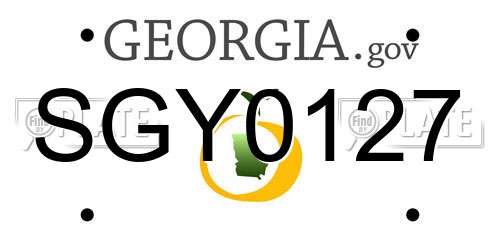 SGY0127 Georgia License Plate