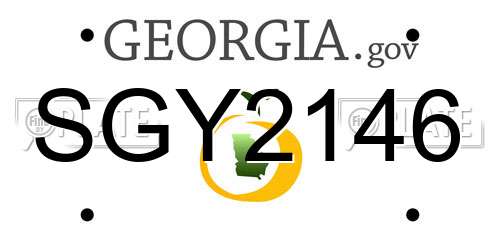 SGY2146 Georgia License Plate