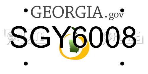 SGY6008 Georgia License Plate