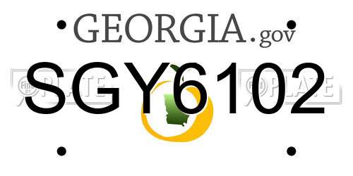 SGY6102 Georgia License Plate