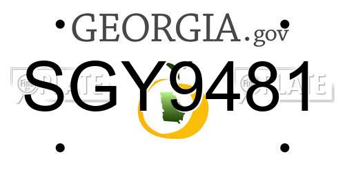 SGY9481 Georgia License Plate