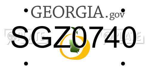 SGZ0740 Georgia License Plate