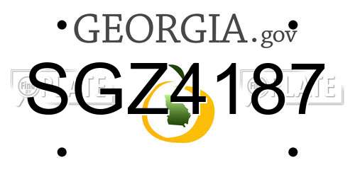 SGZ4187 Georgia License Plate