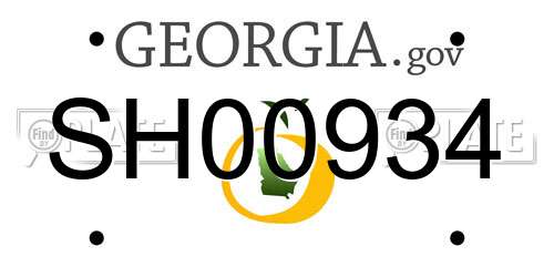 SH00934 Georgia License Plate
