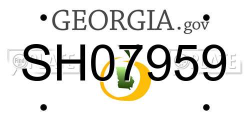 SH07959 Georgia License Plate