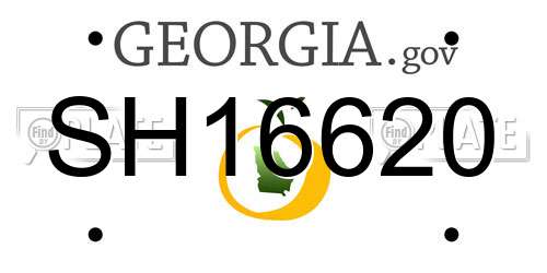 SH16620 Georgia License Plate