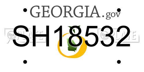 SH18532 Georgia License Plate