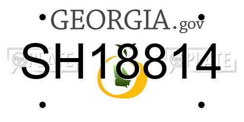 SH18814 Georgia License Plate