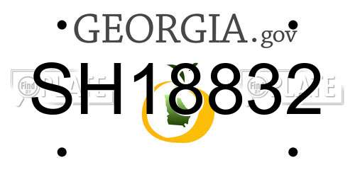 SH18832 Georgia License Plate