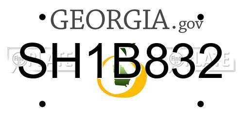 SH1B832 Georgia License Plate