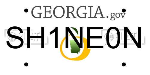 SH1NE0N Georgia License Plate