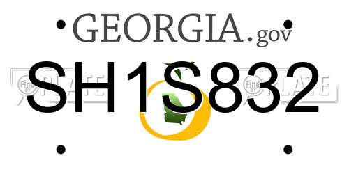 SH1S832 Georgia License Plate