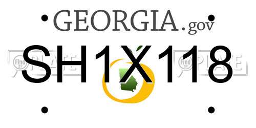 SH1X118 Georgia License Plate