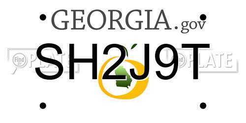 SH2J9T Georgia License Plate