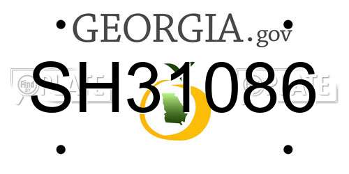 SH31086 Georgia License Plate