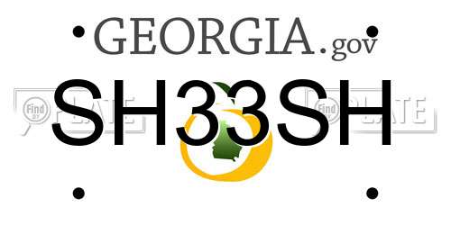 SH33SH Georgia License Plate