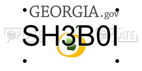 SH3B0I Georgia License Plate