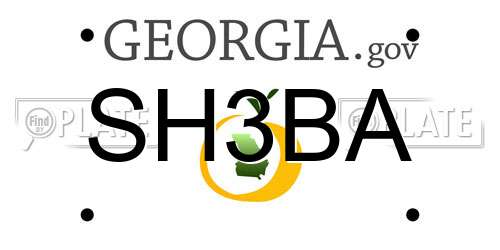 SH3BA Georgia License Plate