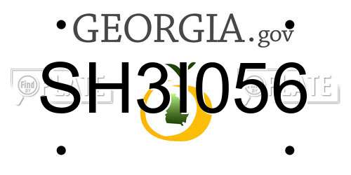 SH3I056 Georgia License Plate