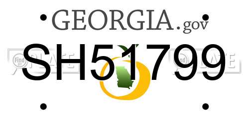 SH51799 Georgia License Plate