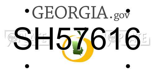 SH57616 Georgia License Plate
