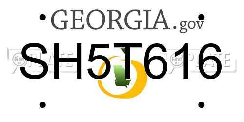 SH5T616 Georgia License Plate