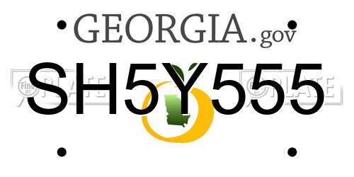 SH5Y555 Georgia License Plate