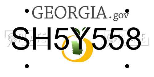 SH5Y558 Georgia License Plate