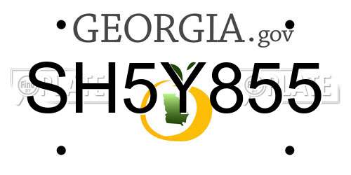 SH5Y855 Georgia License Plate