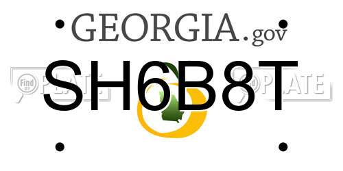 SH6B8T Georgia License Plate
