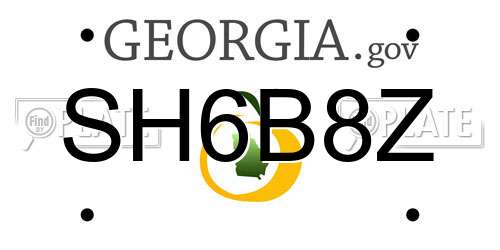 SH6B8Z Georgia License Plate