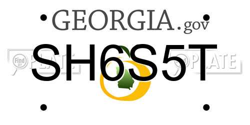 SH6S5T Georgia License Plate