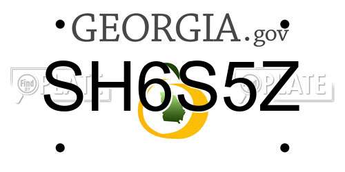 SH6S5Z Georgia License Plate