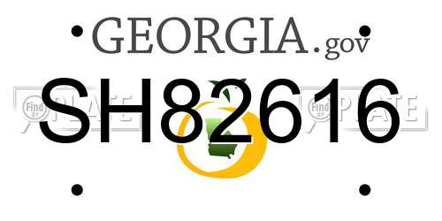 SH82616 Georgia License Plate