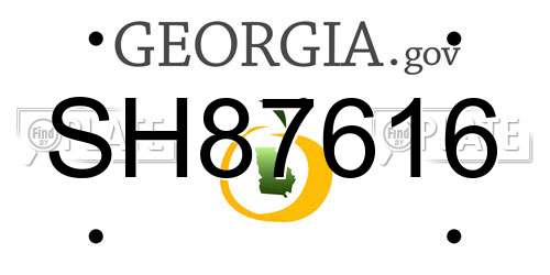 SH87616 Georgia License Plate