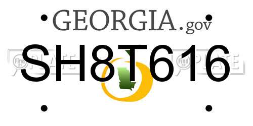 SH8T616 Georgia License Plate