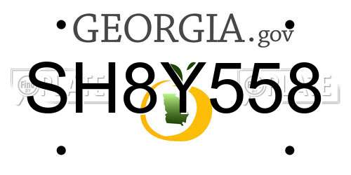 SH8Y558 Georgia License Plate