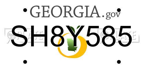 SH8Y585 Georgia License Plate