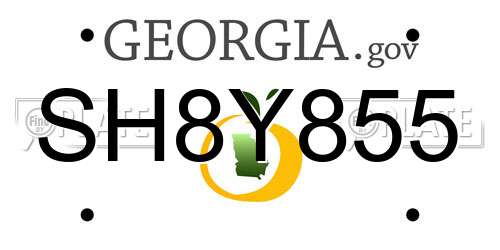 SH8Y855 Georgia License Plate
