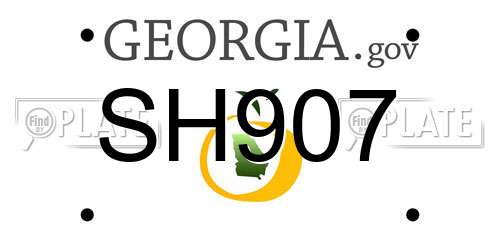 SH907 Georgia License Plate