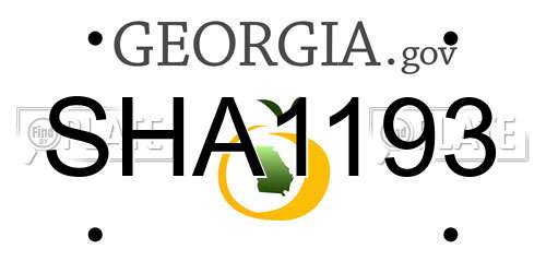SHA1193 Georgia License Plate