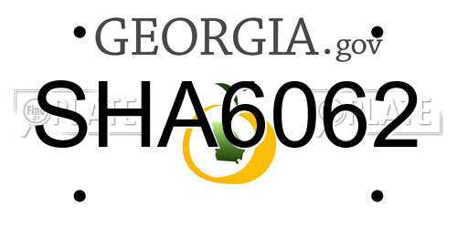SHA6062 Georgia License Plate