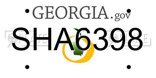 SHA6398 Georgia License Plate
