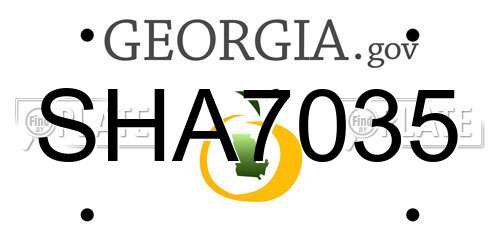 SHA7035 Georgia License Plate