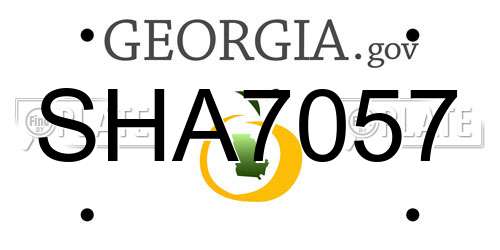 SHA7057 Georgia License Plate